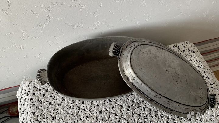 Старинная латка жаровня утятица гусятница