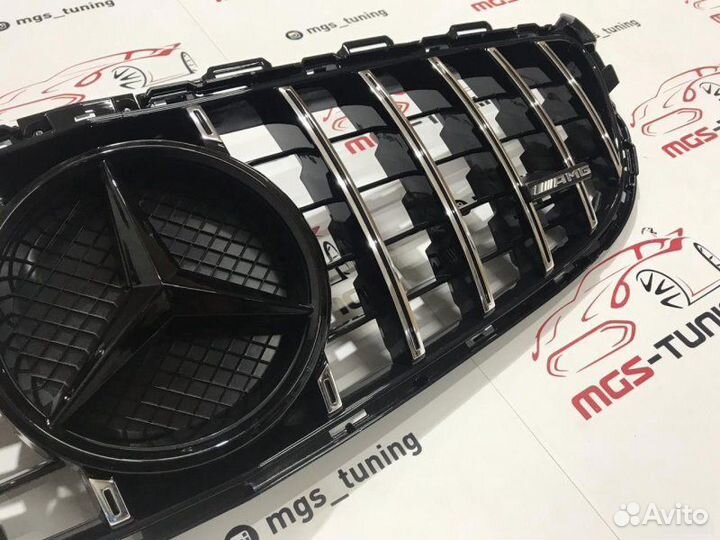 Решетка Mercedes C63AMG W205 GT Черная звезда+ AMG