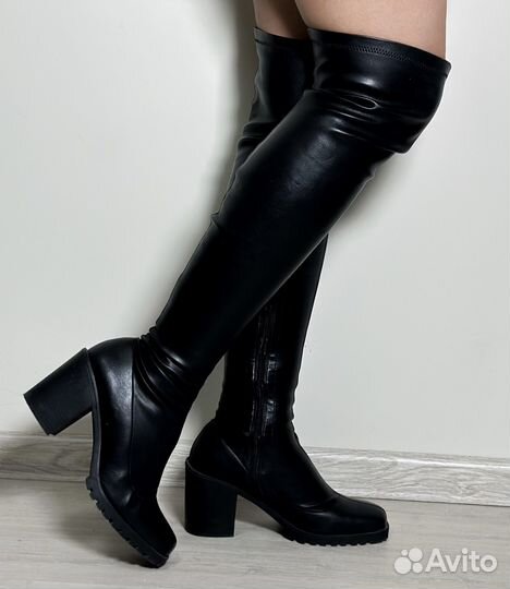 Сапоги ботфорты 38 размер экокожа