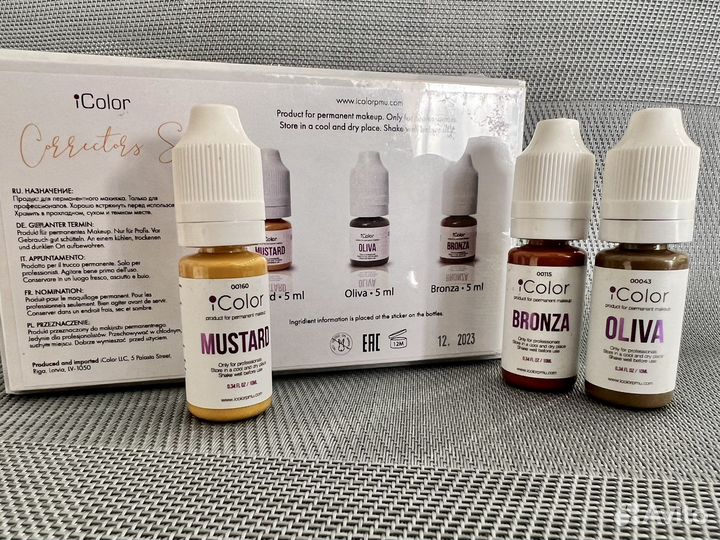Пигменты для татуажа корректоры icolor