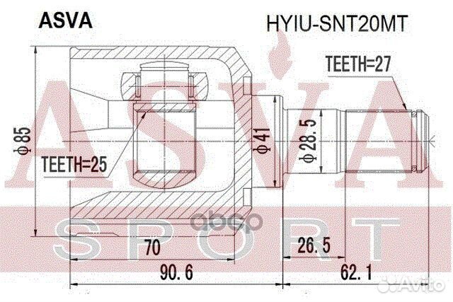 ШРУС внутренний перед прав hyiu-SNT20MT asva