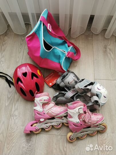 Ролики р.31-34+шлем+защита+сумка
