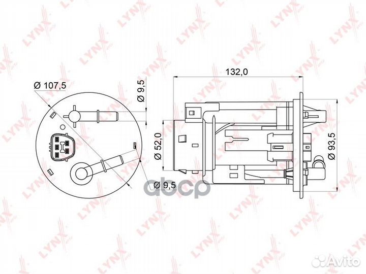 Фильтр топливный LF956M lynxauto