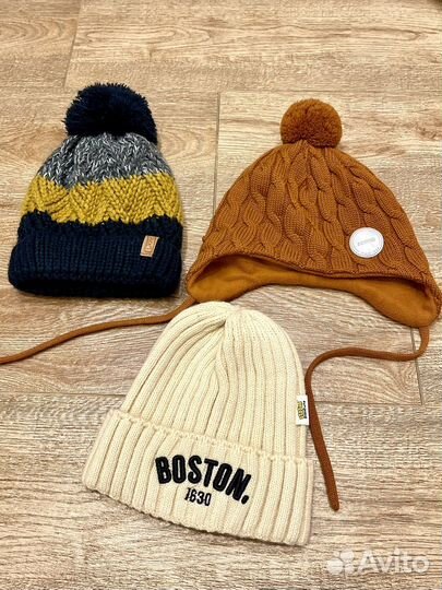 Шапочки на мальчика набор 3 шт