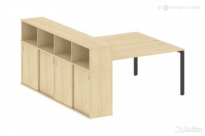 Стол-бенч двойной с опорным шкафом-купе Metal syst