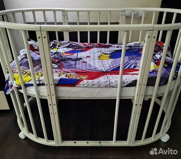 Детская кроватка трансформер круглая