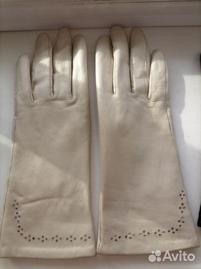 Перчатки женские кожаные