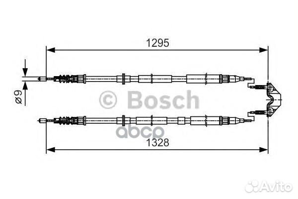 Трос стояночного тормоза зад прав/лев 19874