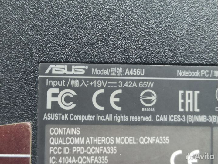 Поддон крышка и рамка матрицы с петлями Asus a456u