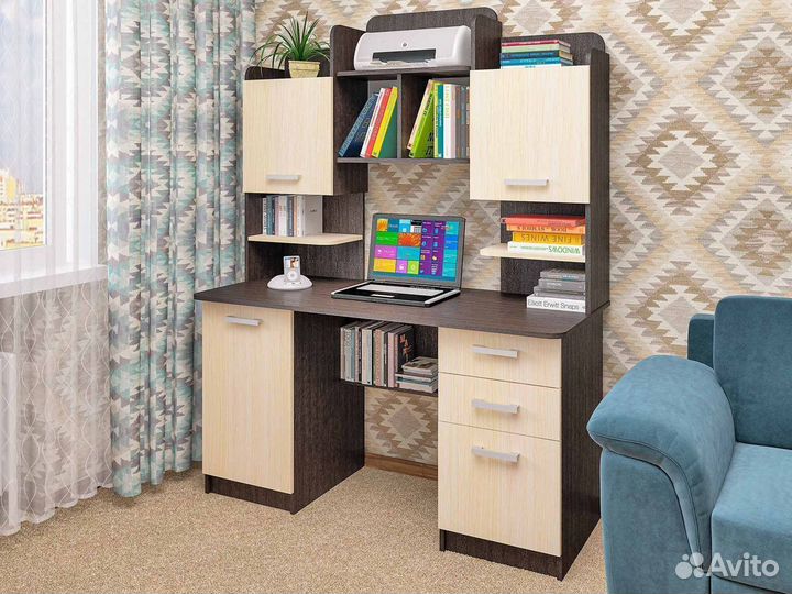 Стол компьютерный с надстройкой и ящиками ск-9
