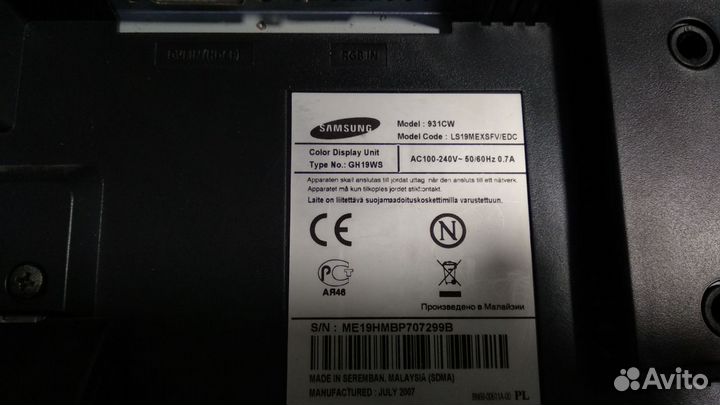 Широкоформатный ЖК монитор Samsung 931cw Описание