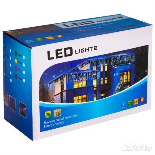 Светодиодная гирлянда штора на окно 2х2, 3х2, 3х3