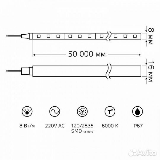 Комплект с лентой светодиодной Gauss Black neon 22