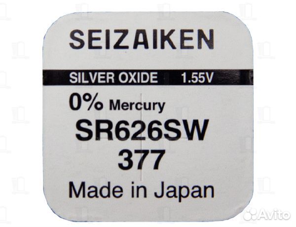 Часовая батарейка seizaiken 377 Silver Oxide 1.55V