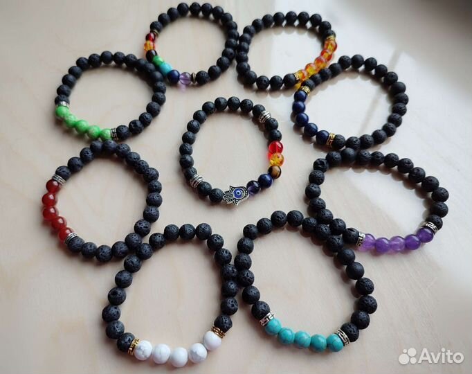 Браслеты с вулканическими бусинами
