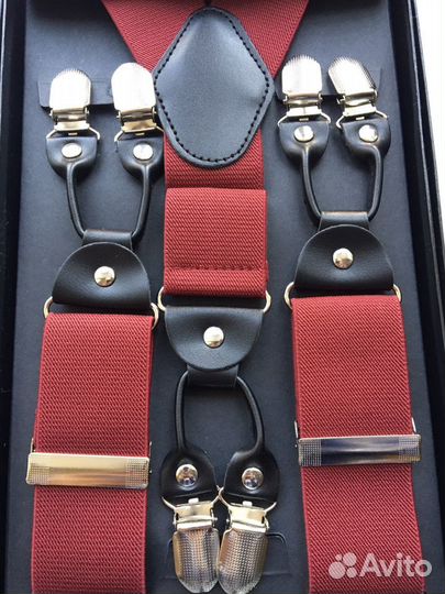 Новые Бордовые мужские подтяжки на рост 158-188 см