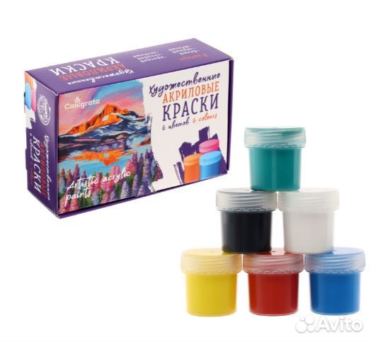 Краска акриловая, набор 6 цветов х 20 мл