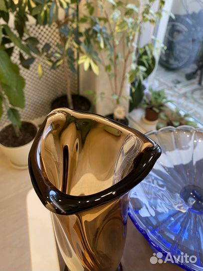 Ваза цветное стекло винтаж СССР