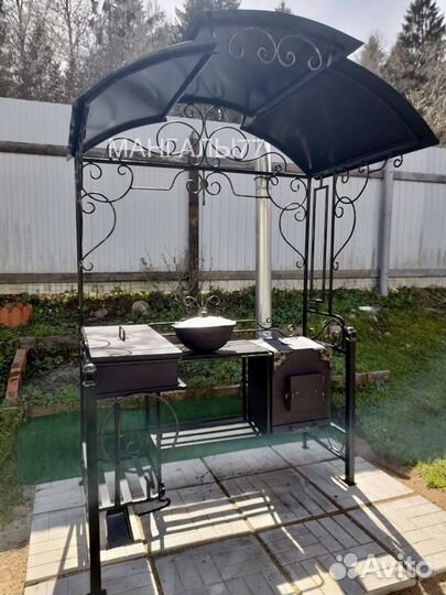 Беседка с мангалом / мангал с крышей