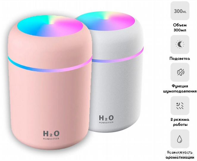 Увлажнитель воздуха / Аромадиффузор Humidifier H2O