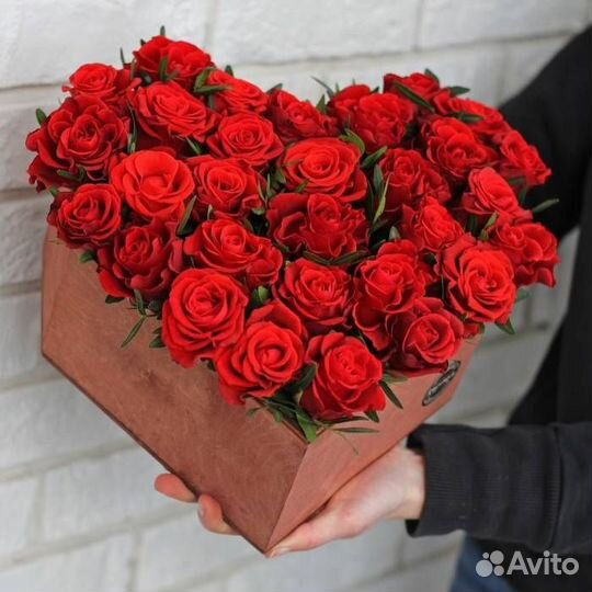 Сердце из роз букет
