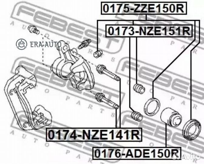 Febest 0176-ADE150R Поршень суппорта тормозного за