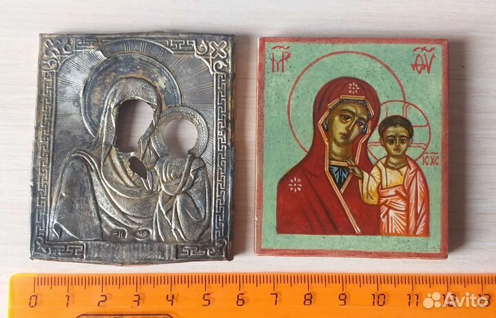 Икона Казанская оклад серебро 84