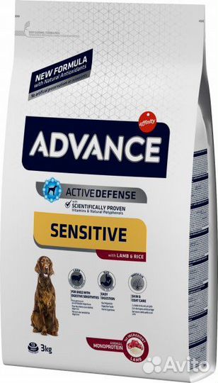 Корм для собак с чувствительным жкт Advance