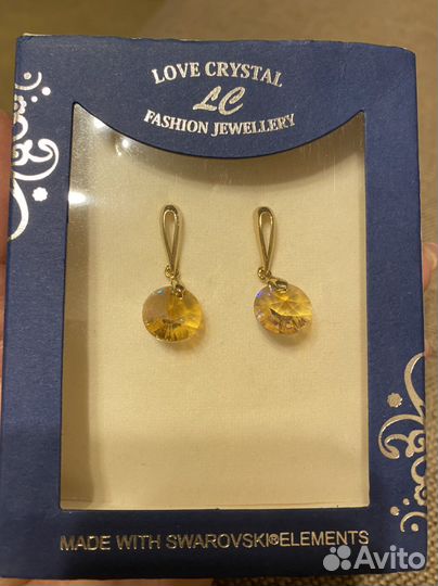 Серьги с кристаллами Swarovski
