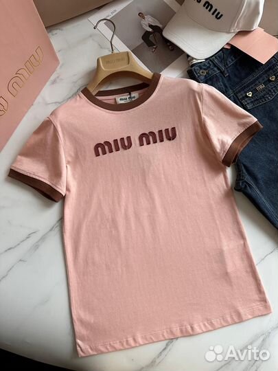 Футболка miu miu женская 2 цвета