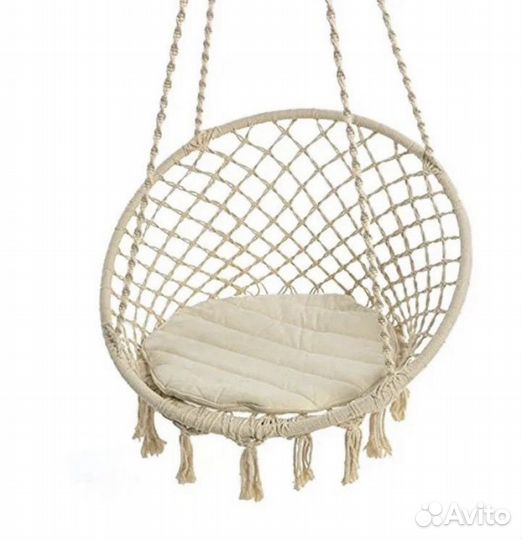 Качели кресло подвесное плетеное с подушкой