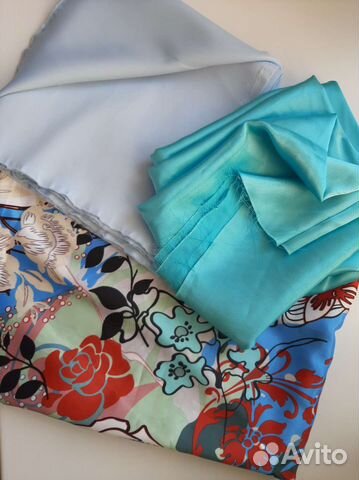 Отрез ткани атлас-стрейч, шёлк искусственный