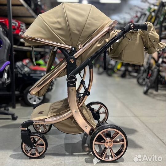 Коляска 2в1 в экокоже