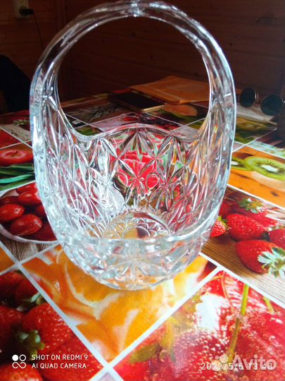 Ваза хрустальная Корзиночка винтаж