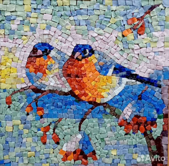 Мозаика из смальты. Снегири. 2022