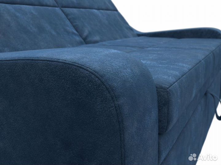 Диван прямой Медиус, велюр, brut 11 синий. Москва