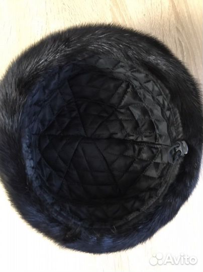 Берет норковый черный