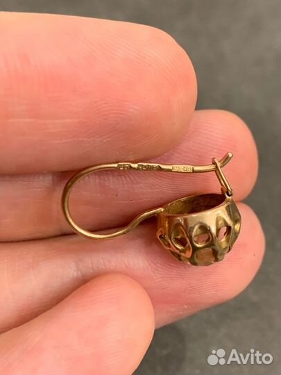 Серьги золотые 583 пробы СССР