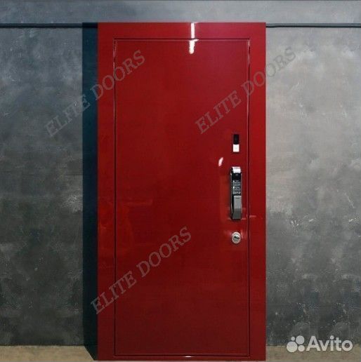 Красная входная дверь с электрозамком ED-388