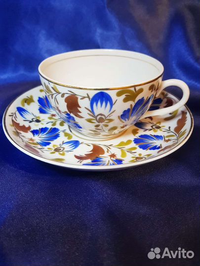 Чашка с блюдцем вербилки