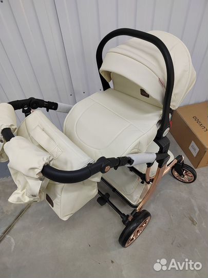 Коляска Luxmom 608 2в1/3в1 экокожа