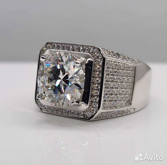 Печатка мужская с бриллиантом (муассанитом) 5ct