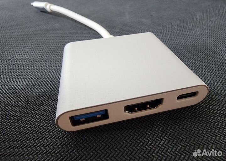 Tape c переходник 3 в 1 hub tape c hdmi usb 3.0