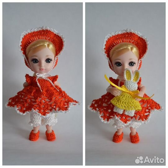 Вязаная одежда для куклы Баболи, 16 см