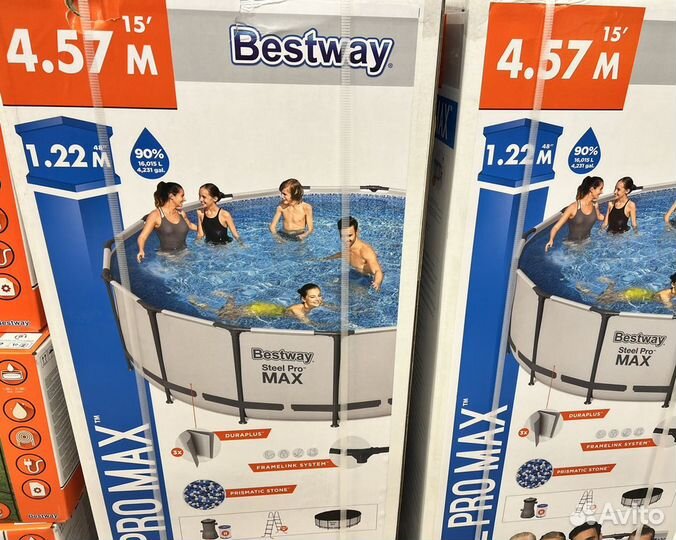 Каркасный бассейн бествей 366/457х122 новый