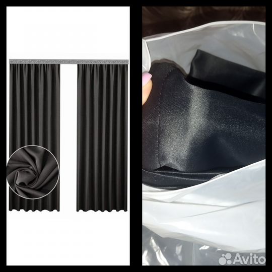 Шторы(блэкаут) черные