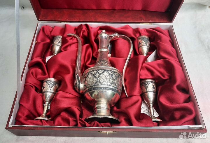 Коньячный набор Кубачи серебро 513 грамм