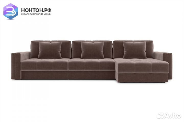 Диван угловой тик-так Монарх М2О1 коричневый