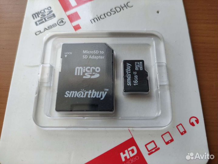 Карта памяти MicroSD 16 Гб