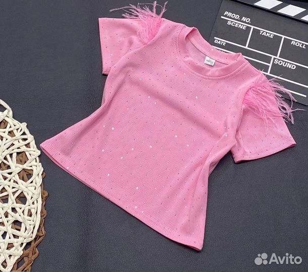 Нарядная футболка для девочки, 98-122
